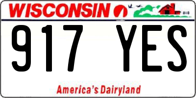 WI license plate 917YES