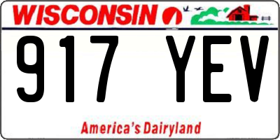 WI license plate 917YEV