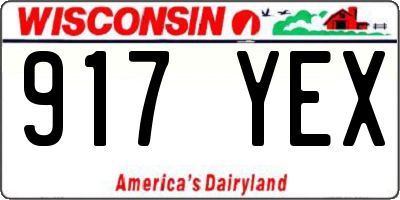 WI license plate 917YEX