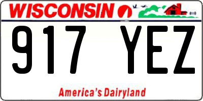 WI license plate 917YEZ