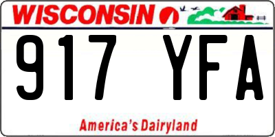 WI license plate 917YFA