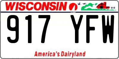 WI license plate 917YFW