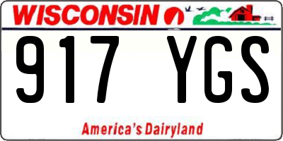 WI license plate 917YGS