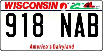 WI license plate 918NAB