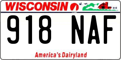 WI license plate 918NAF