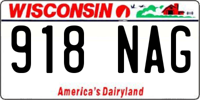 WI license plate 918NAG