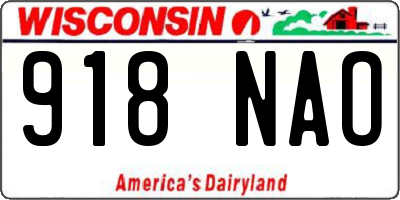 WI license plate 918NAO