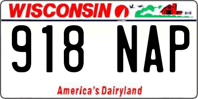 WI license plate 918NAP