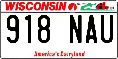 WI license plate 918NAU