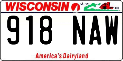 WI license plate 918NAW