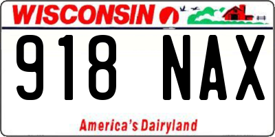 WI license plate 918NAX