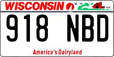 WI license plate 918NBD