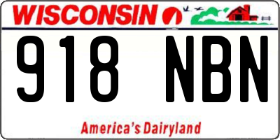WI license plate 918NBN