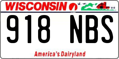 WI license plate 918NBS