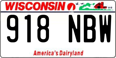 WI license plate 918NBW