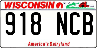 WI license plate 918NCB