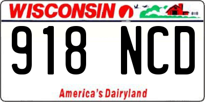 WI license plate 918NCD
