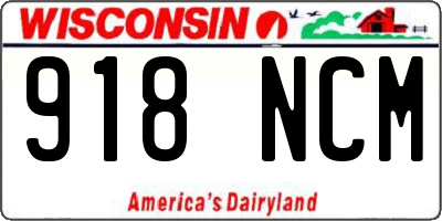 WI license plate 918NCM