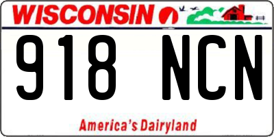 WI license plate 918NCN