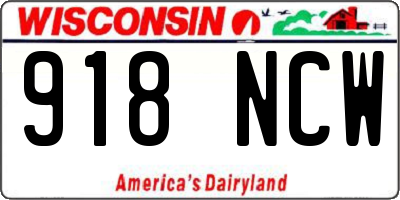 WI license plate 918NCW