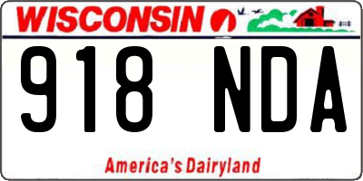 WI license plate 918NDA