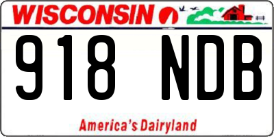 WI license plate 918NDB