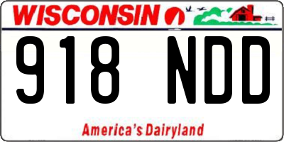 WI license plate 918NDD