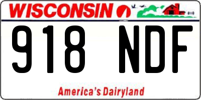 WI license plate 918NDF