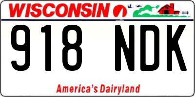 WI license plate 918NDK