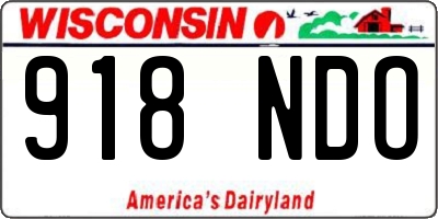 WI license plate 918NDO