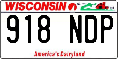 WI license plate 918NDP
