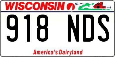 WI license plate 918NDS