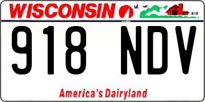 WI license plate 918NDV