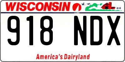 WI license plate 918NDX