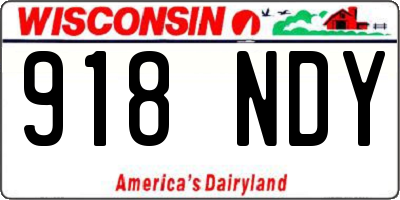 WI license plate 918NDY