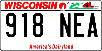 WI license plate 918NEA