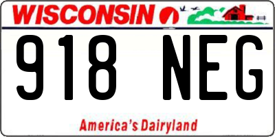 WI license plate 918NEG