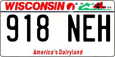 WI license plate 918NEH