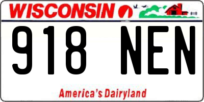 WI license plate 918NEN