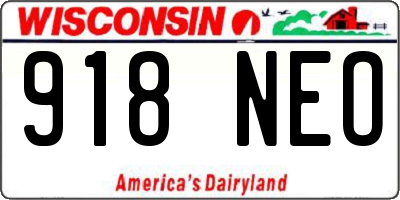 WI license plate 918NEO