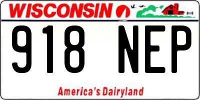 WI license plate 918NEP
