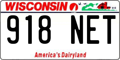 WI license plate 918NET