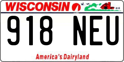 WI license plate 918NEU