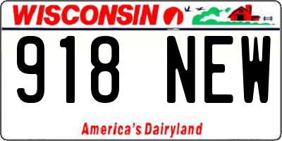 WI license plate 918NEW