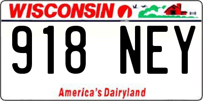 WI license plate 918NEY