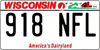 WI license plate 918NFL