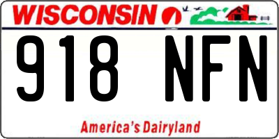 WI license plate 918NFN