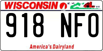 WI license plate 918NFO