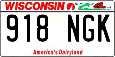 WI license plate 918NGK