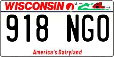 WI license plate 918NGO